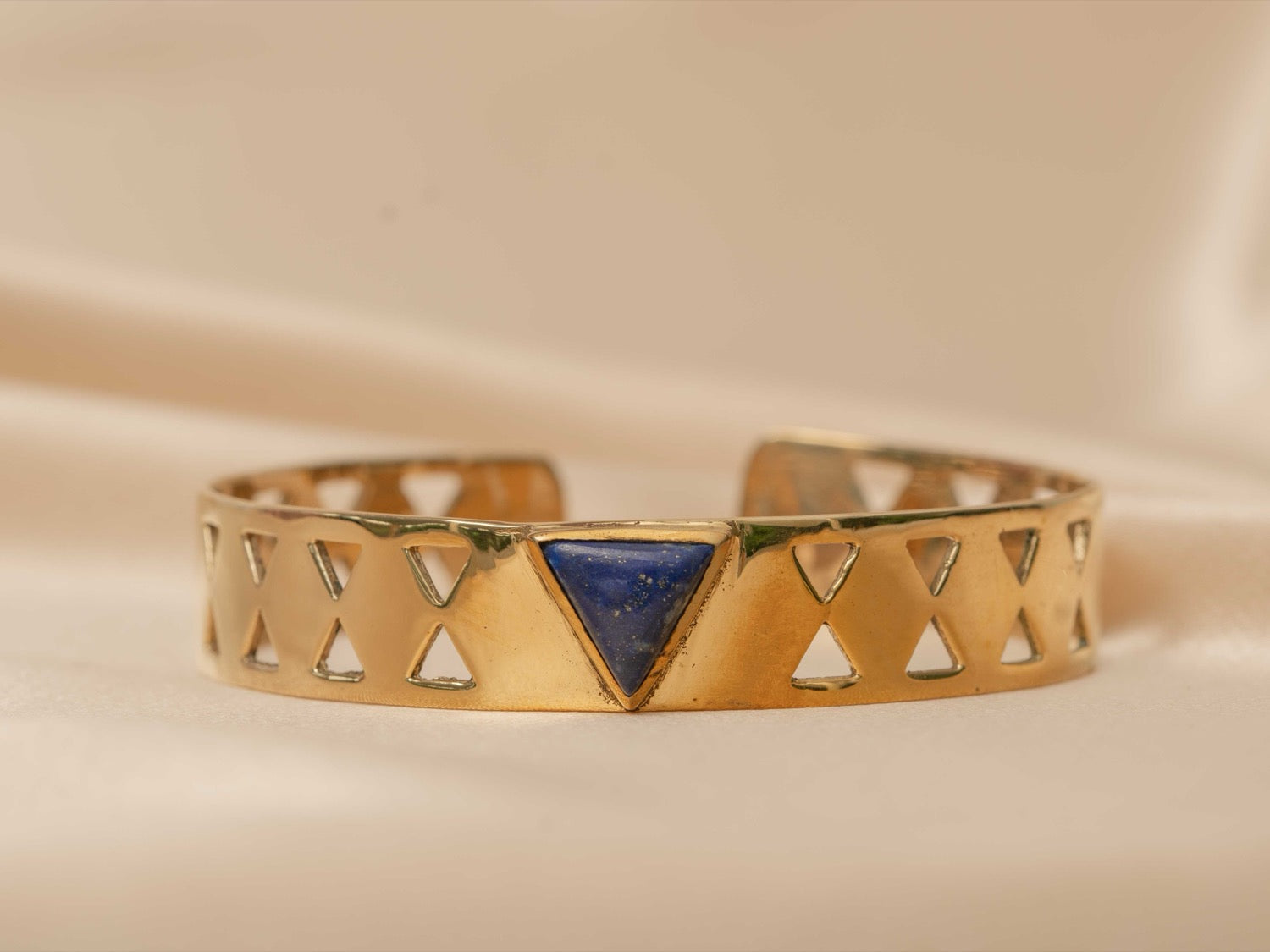 Scarab bracelet handmade brass bracelet in gold — Land of Sundara