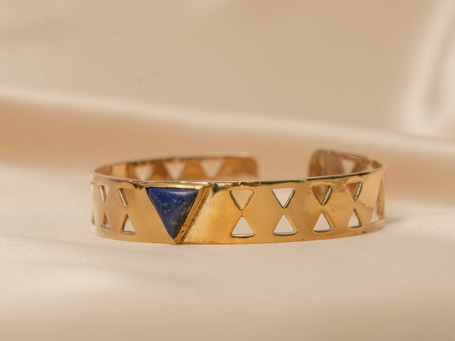 Scarab bracelet handmade brass bracelet in gold — Land of Sundara