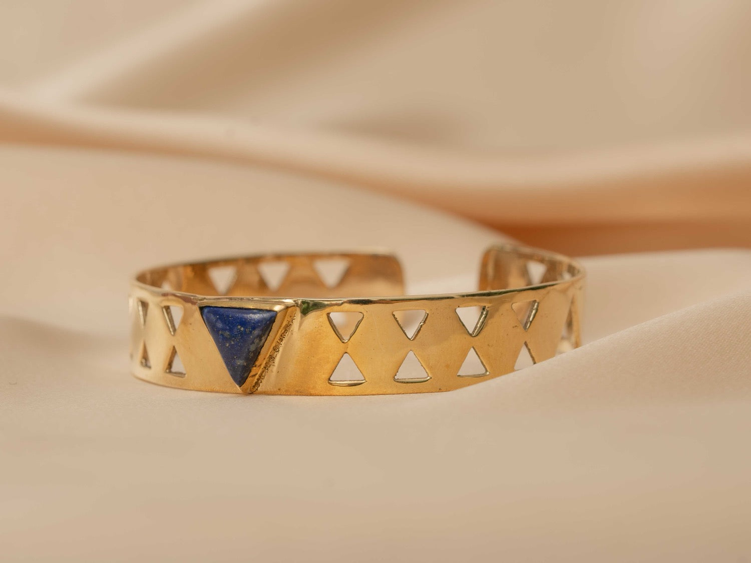Scarab bracelet handmade brass bracelet in gold — Land of Sundara