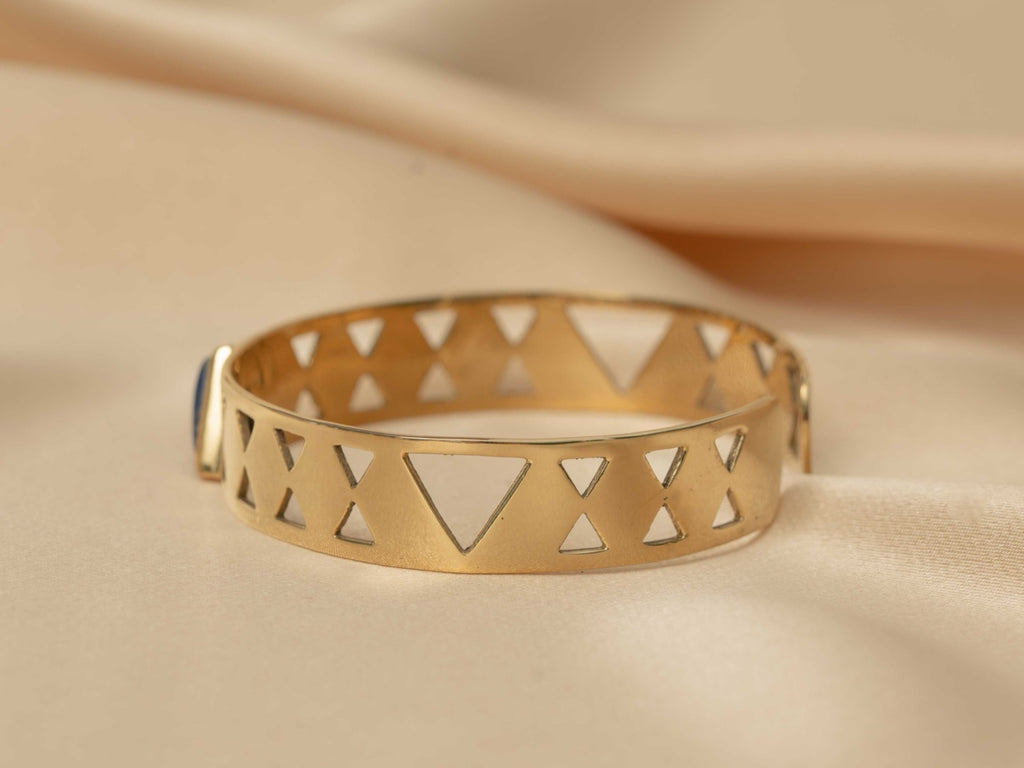 Scarab bracelet handmade brass bracelet in gold — Land of Sundara