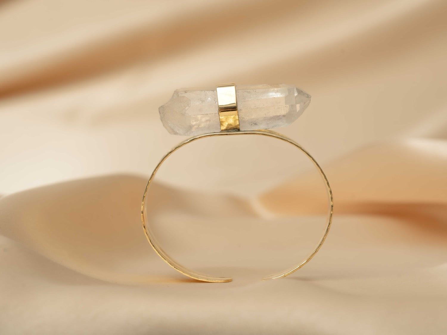 Athena quartz bracelet handmade brass bracelet in gold — Land of Sundara