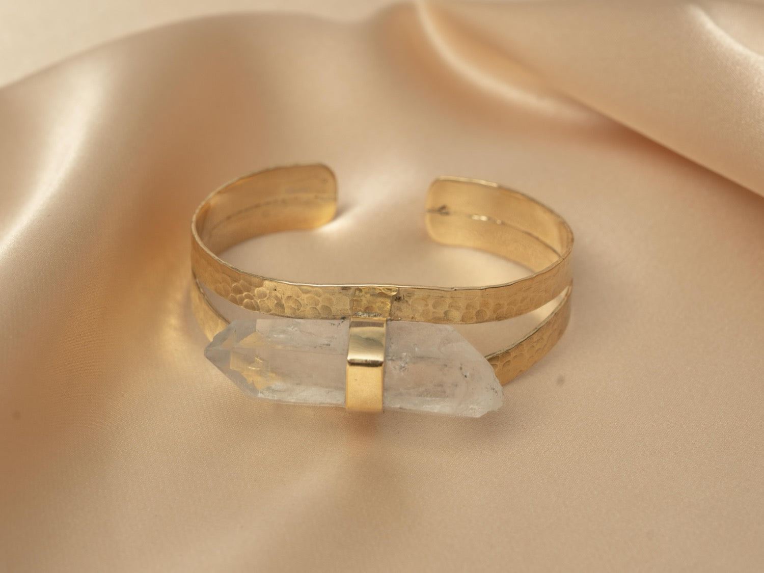Athena quartz bracelet handmade brass bracelet in gold — Land of Sundara