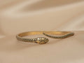 Serpentine bangle handmade brass bracelet in gold — Land of Sundara
