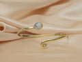Amara Opal Bracelet handmade brass bracelet with rainbow moonstone stone — Land of Sundara