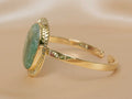 Mani Teardrop handmade brass bracelet with green aventurine stone — Land of Sundara
