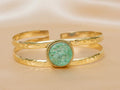 Azura bracelet handmade brass bracelet with blue apatite stone — Land of Sundara