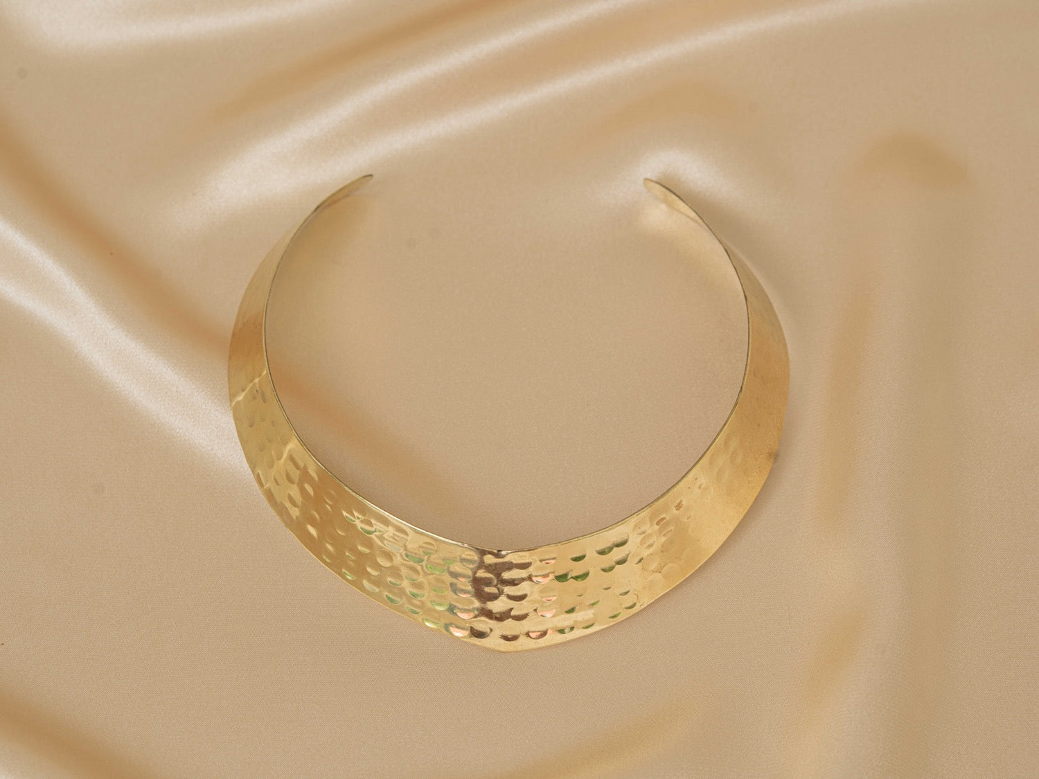 Surya Choker handmade brass necklace in gold — Land of Sundara