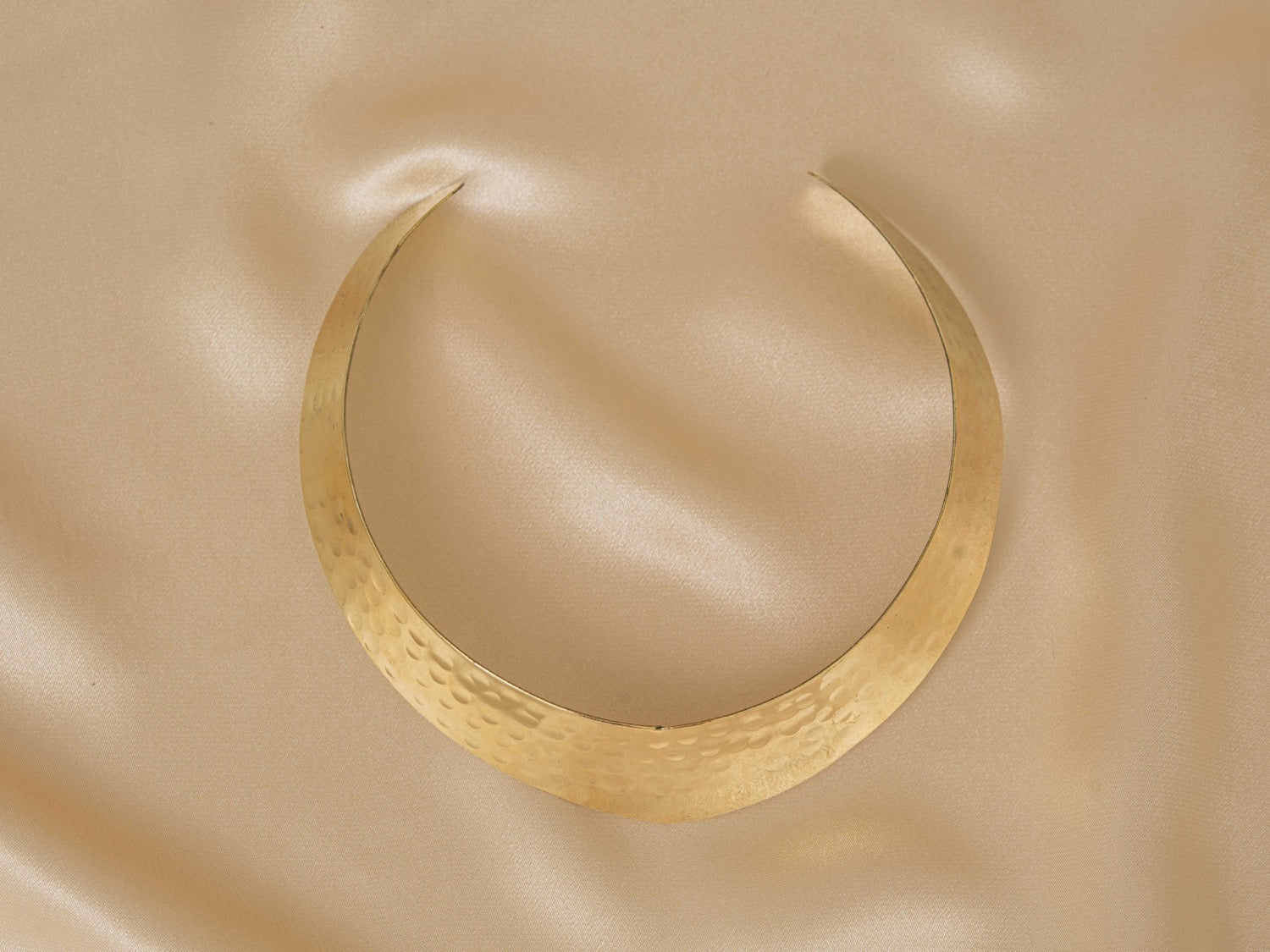 Surya Choker handmade brass necklace in gold — Land of Sundara