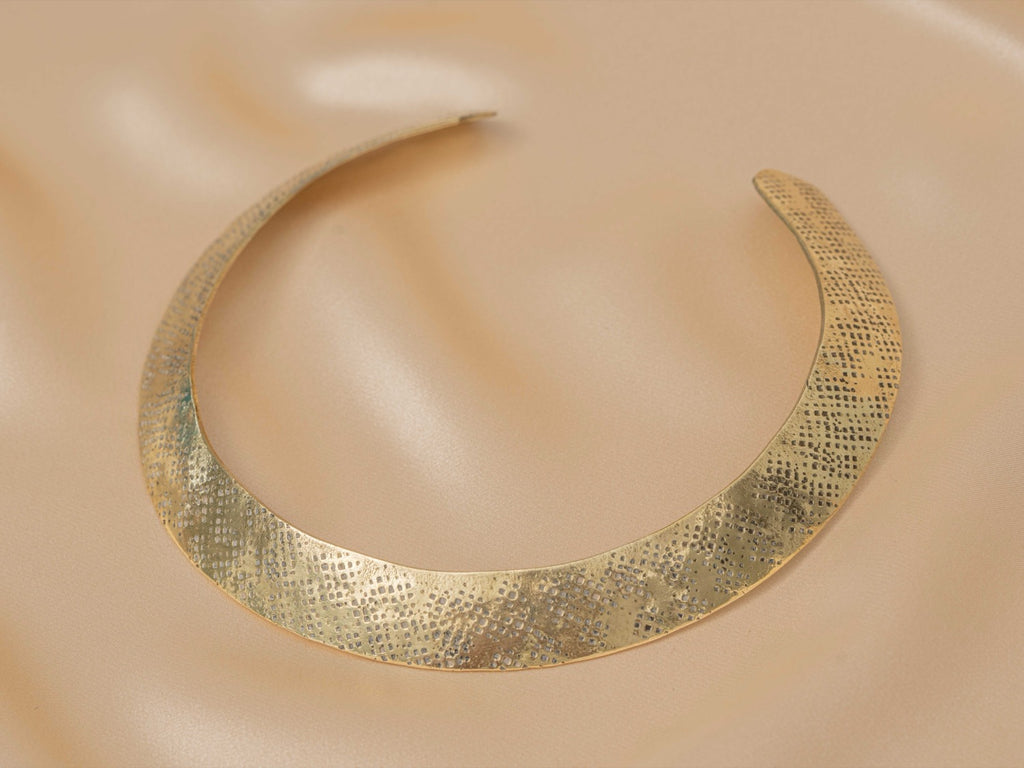 Ishara Collar handmade brass necklace in gold — Land of Sundara