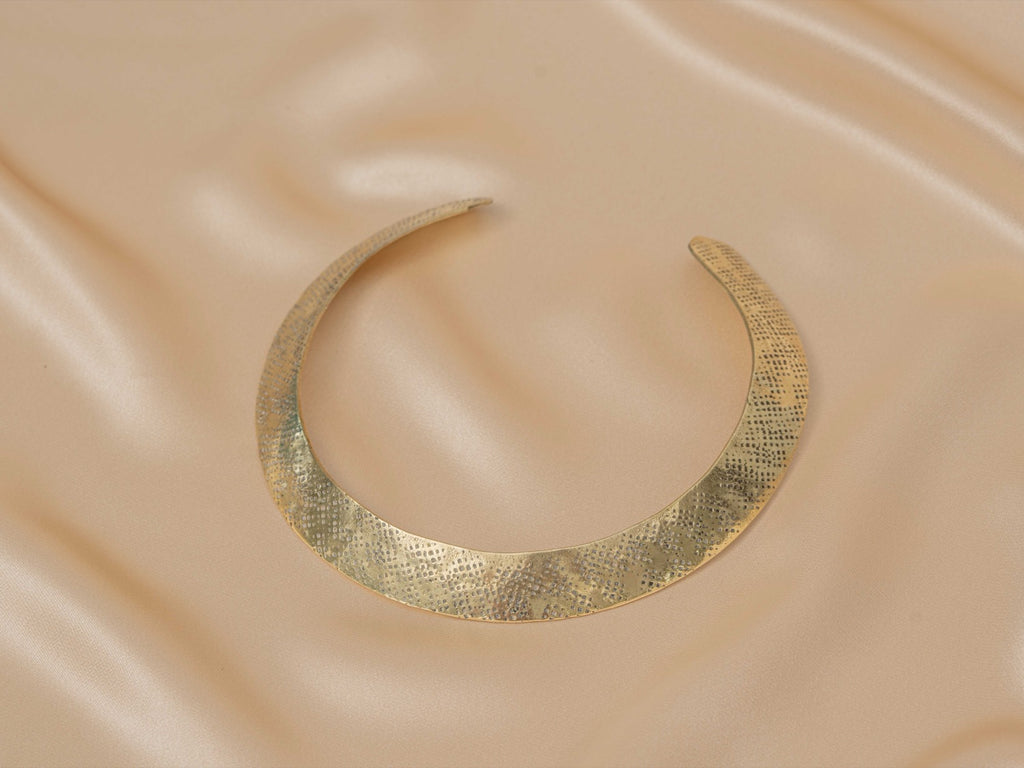Ishara Collar handmade brass necklace in gold — Land of Sundara