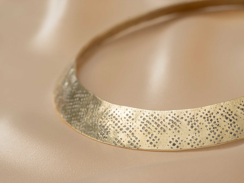 Ishara Collar handmade brass necklace in gold — Land of Sundara