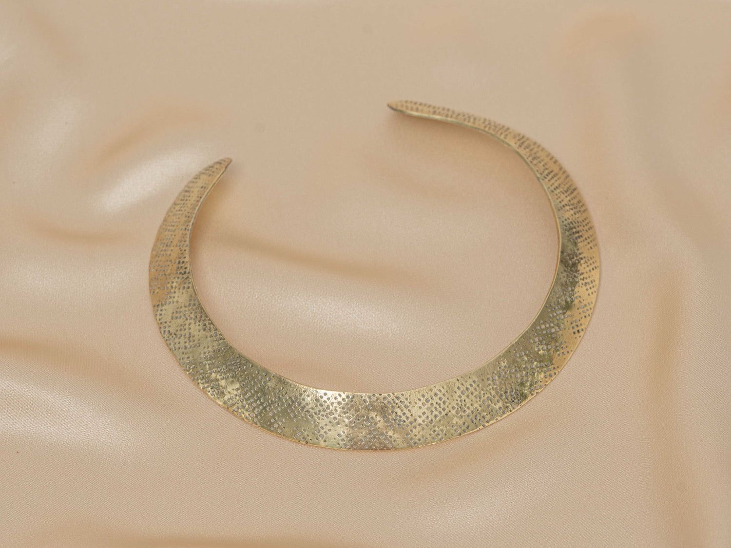 Ishara Collar handmade brass necklace in gold — Land of Sundara