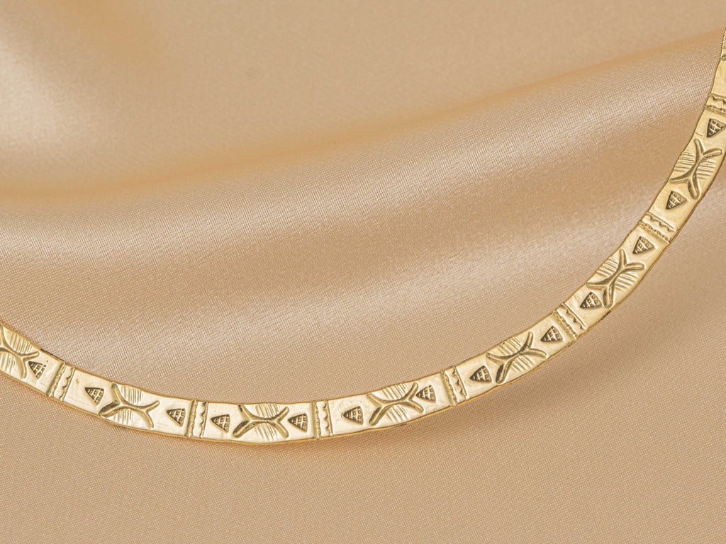 Dahar Collar handmade brass necklace in gold — Land of Sundara