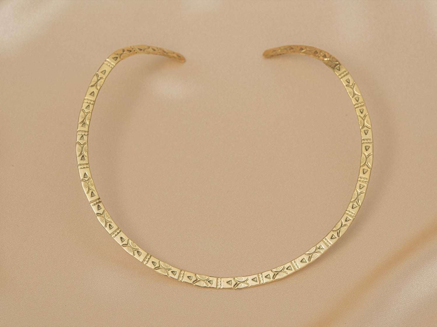 Dahar Collar handmade brass necklace in gold — Land of Sundara