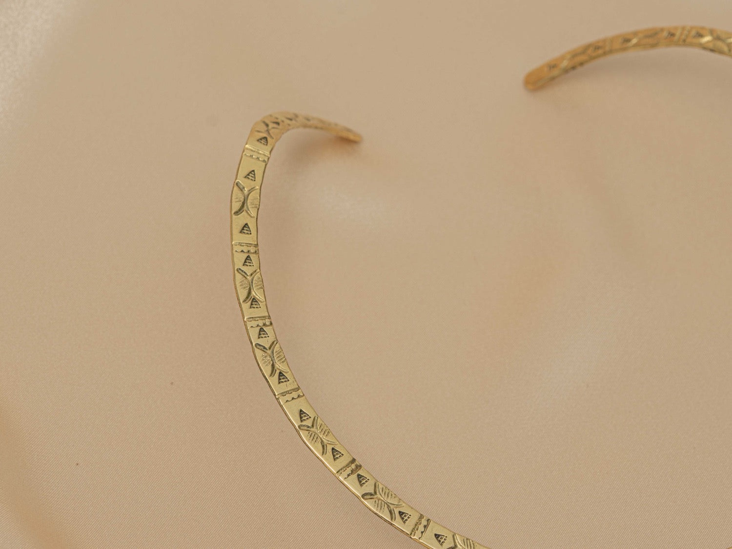 Dahar Collar handmade brass necklace in gold — Land of Sundara