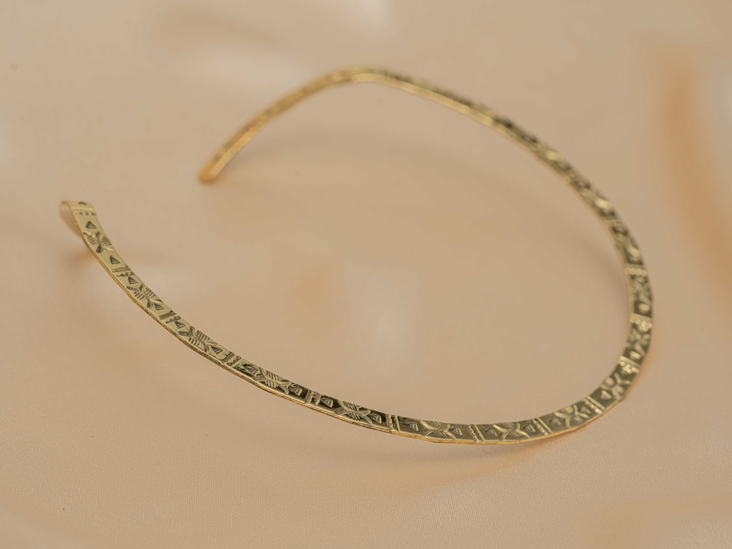 Dahar Collar handmade brass necklace in gold — Land of Sundara