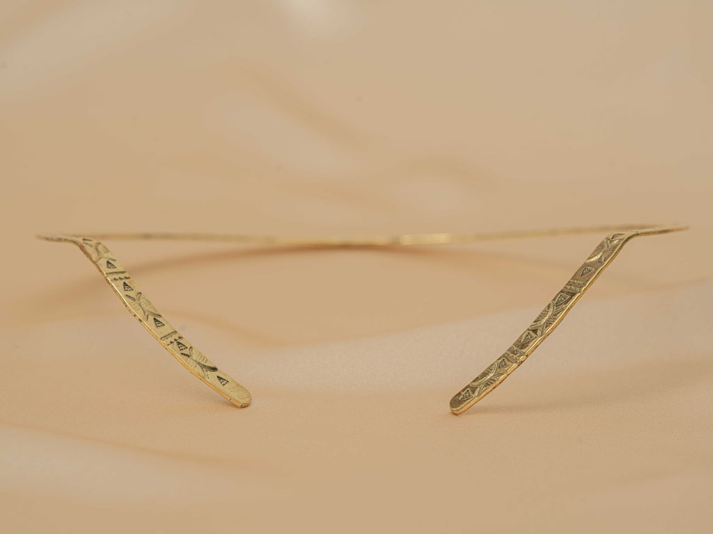 Dahar Collar handmade brass necklace in gold — Land of Sundara
