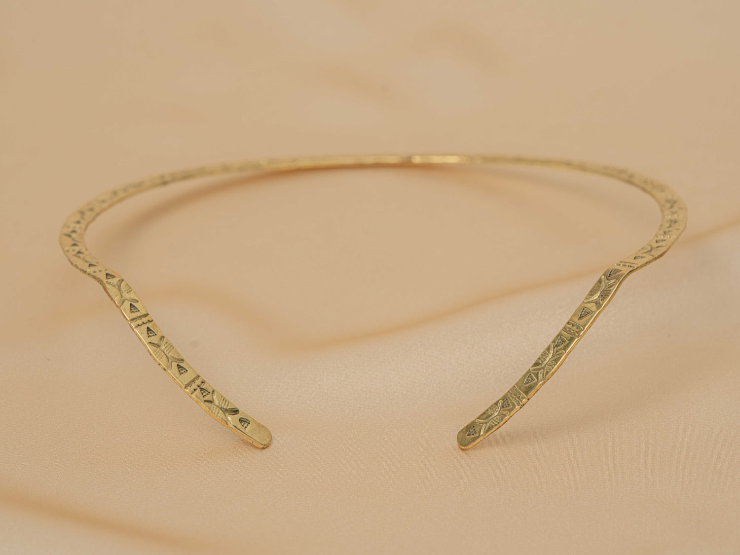 Dahar Collar handmade brass necklace in gold — Land of Sundara