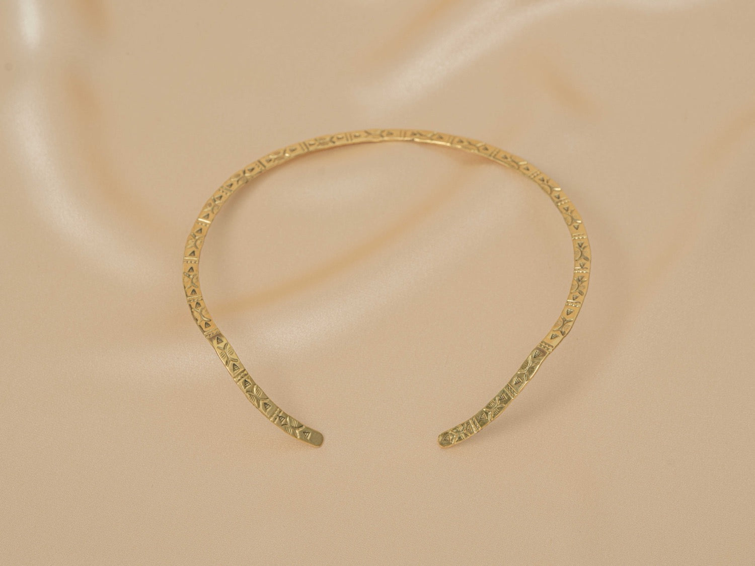 Dahar Collar handmade brass necklace in gold — Land of Sundara