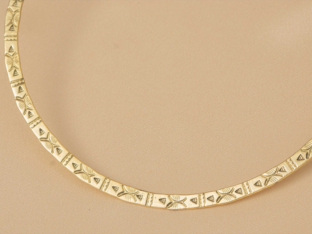 Dahar Collar handmade brass necklace in gold — Land of Sundara