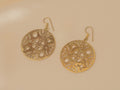 Inka Ruin handmade brass earring in gold — Land of Sundara