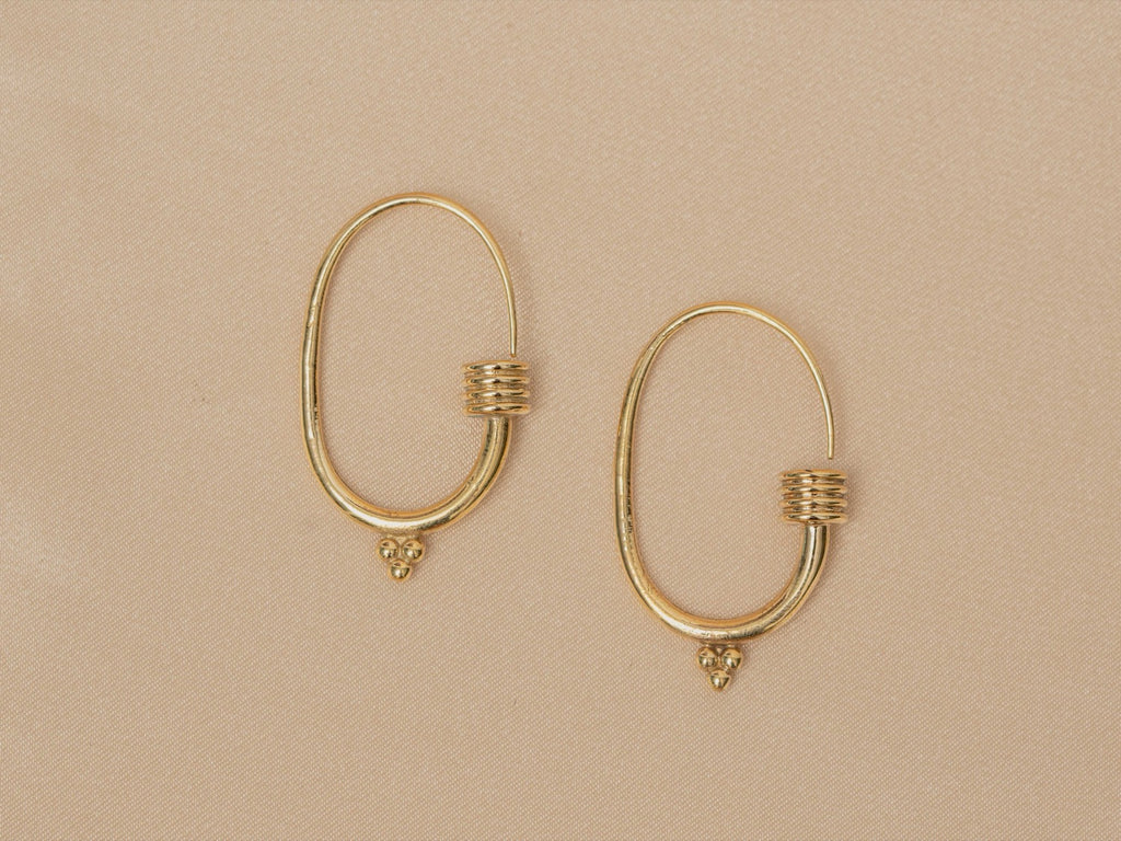 Berber Gold handmade brass earring in gold — Land of Sundara