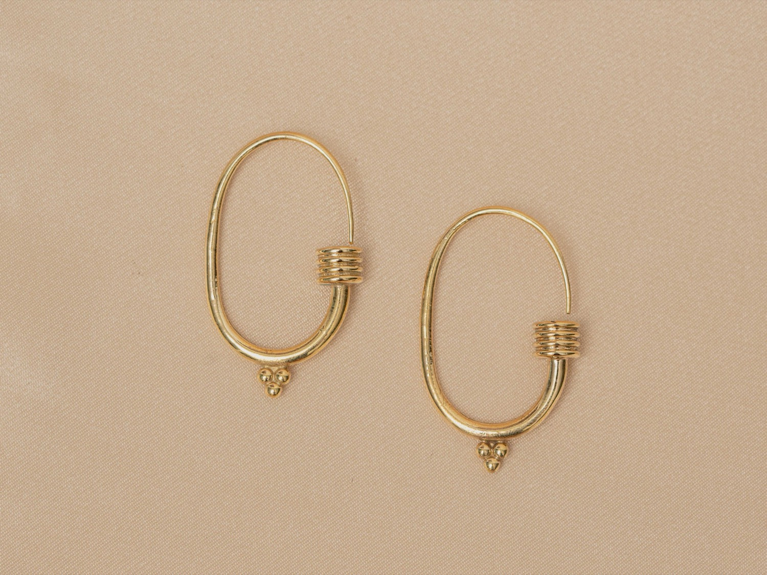 Berber Gold handmade brass earring in gold — Land of Sundara