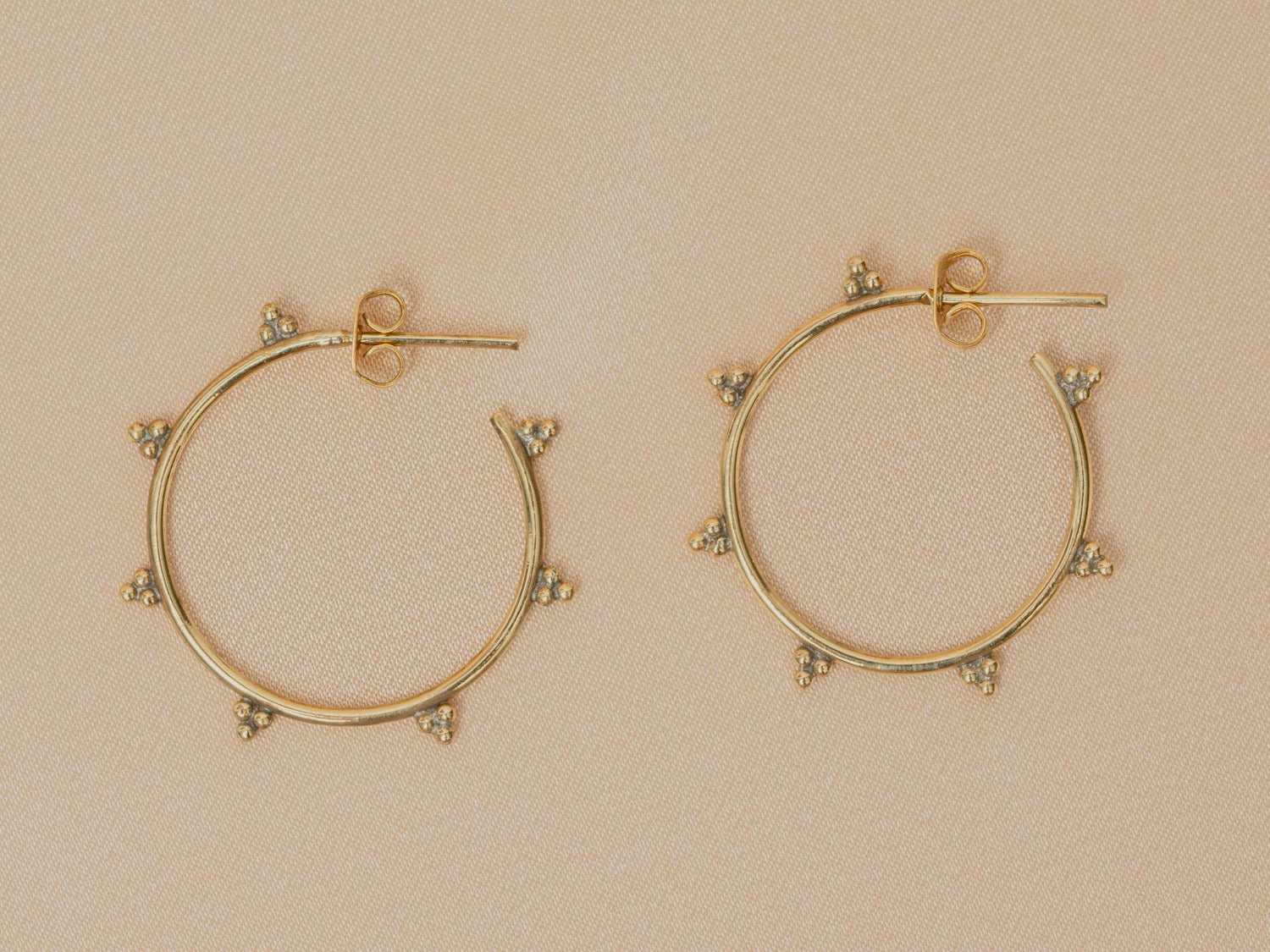 Medina Hoop handmade brass earring in gold — Land of Sundara