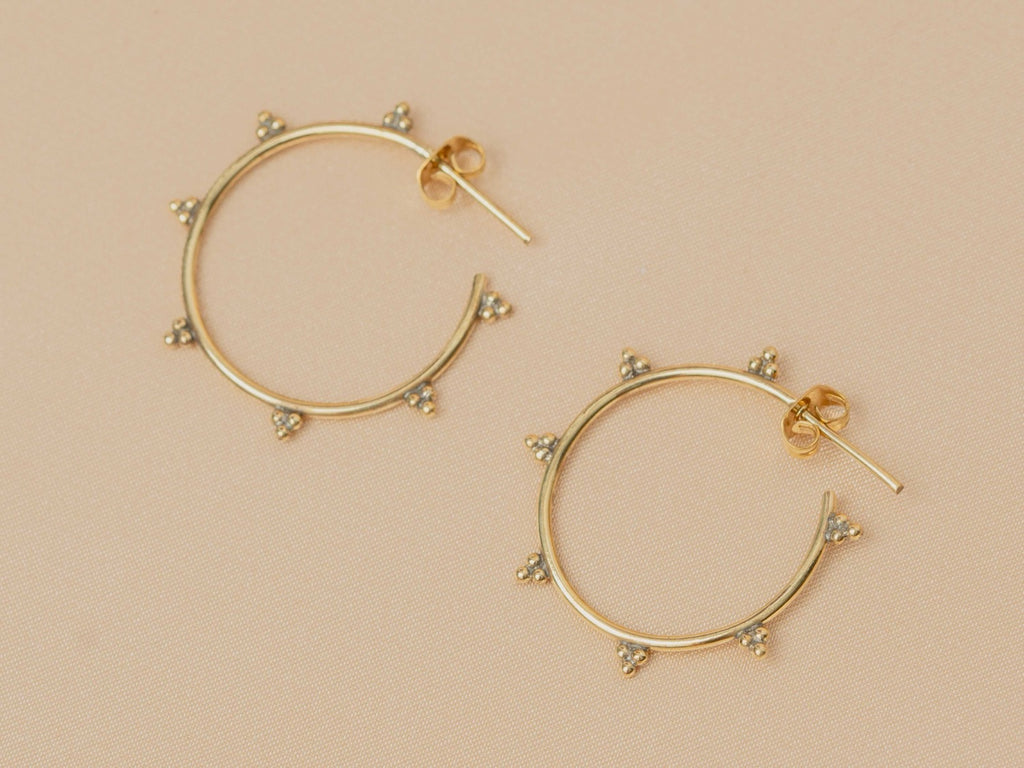 Medina Hoop handmade brass earring in gold — Land of Sundara