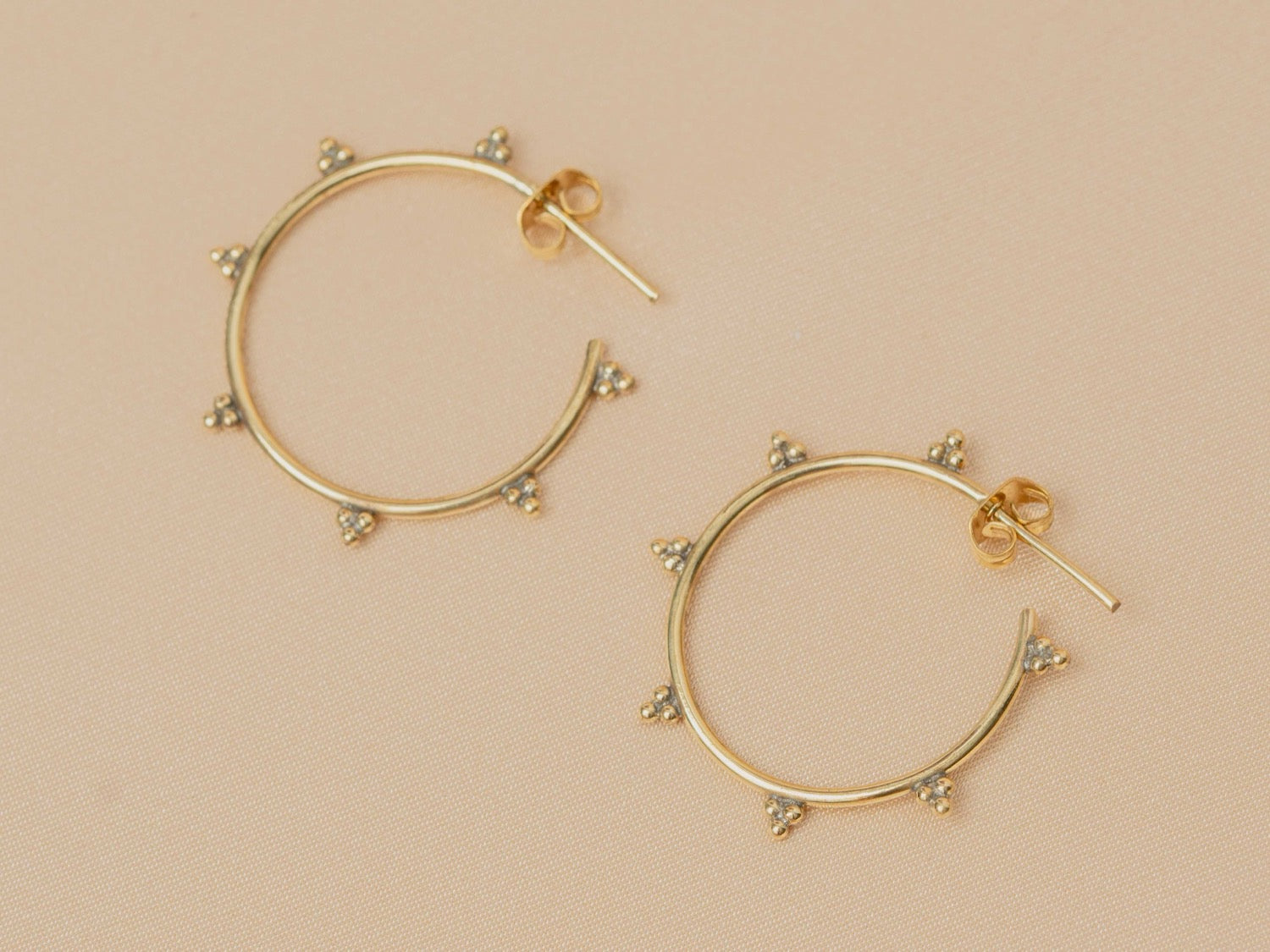 Medina Hoop handmade brass earring in gold — Land of Sundara
