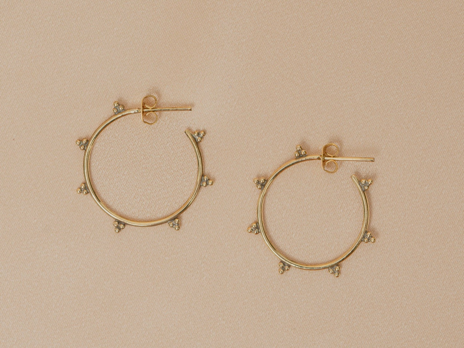 Medina Hoop handmade brass earring in gold — Land of Sundara