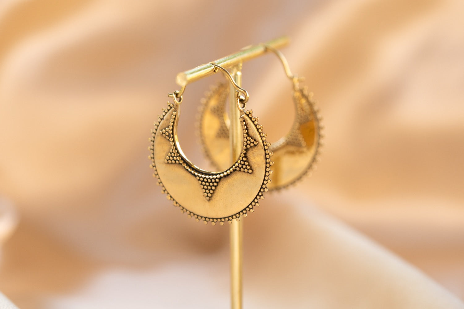 Rajasthan Star Hoop handmade silver plated earring in silver — Land of Sundara