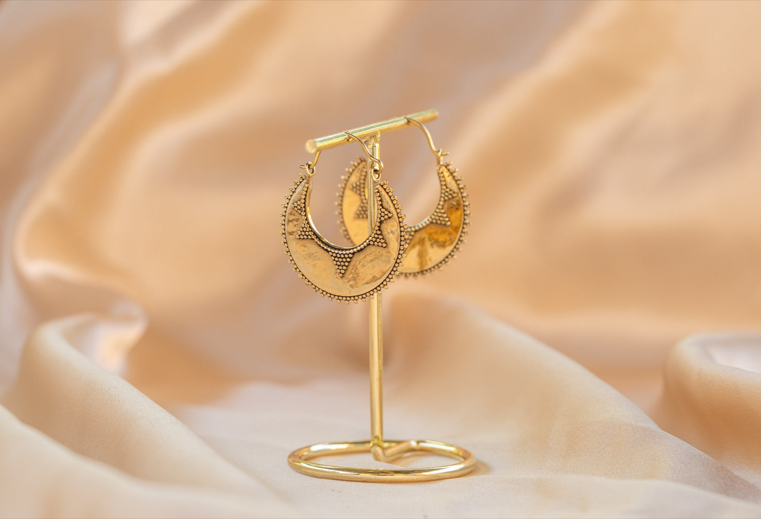 Rajasthan Star Hoop handmade silver plated earring in silver — Land of Sundara