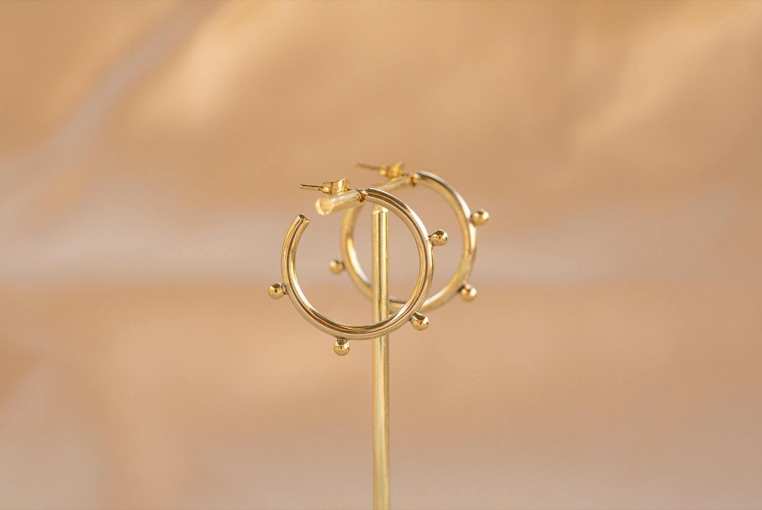 Ember Hoop handmade silver plated earring in silver — Land of Sundara
