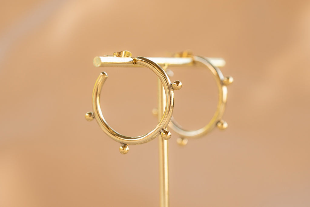 Ember Hoop handmade silver plated earring in silver — Land of Sundara