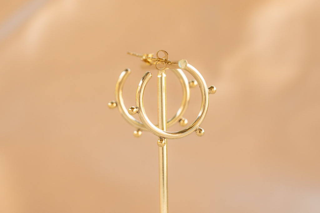 Ember Hoop handmade silver plated earring in silver — Land of Sundara