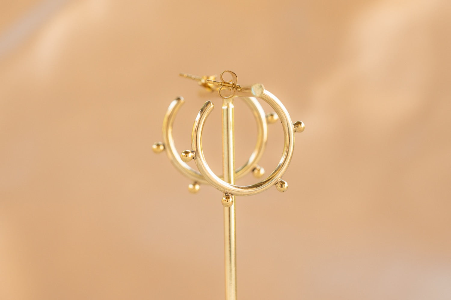 Ember Hoop handmade silver plated earring in silver — Land of Sundara