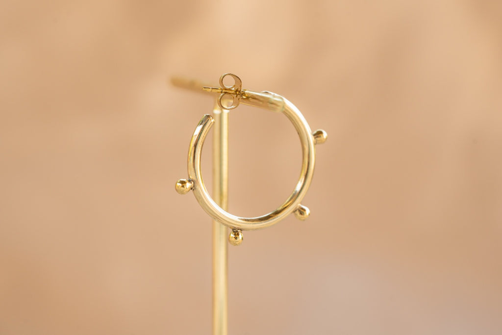 Ember Hoop handmade silver plated earring in silver — Land of Sundara