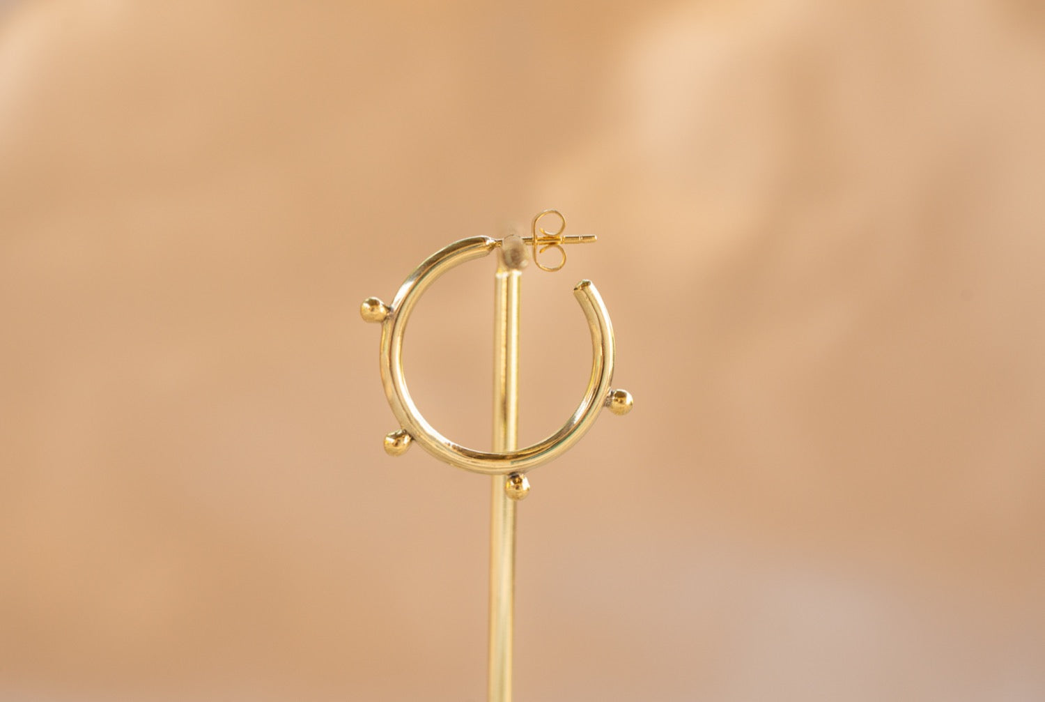 Ember Hoop handmade silver plated earring in silver — Land of Sundara