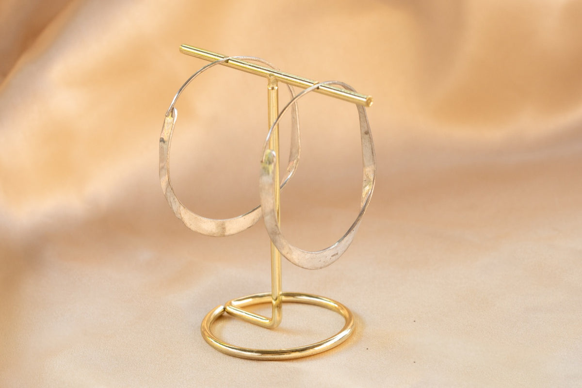 Avalon Twist Hoop – Silver handmade silver plated earring in silver — Land of Sundara