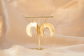 Waning Moon Hoop handmade brass earring in gold — Land of Sundara