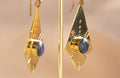 Giza Drop handmade brass earring with labradorite stone — Land of Sundara