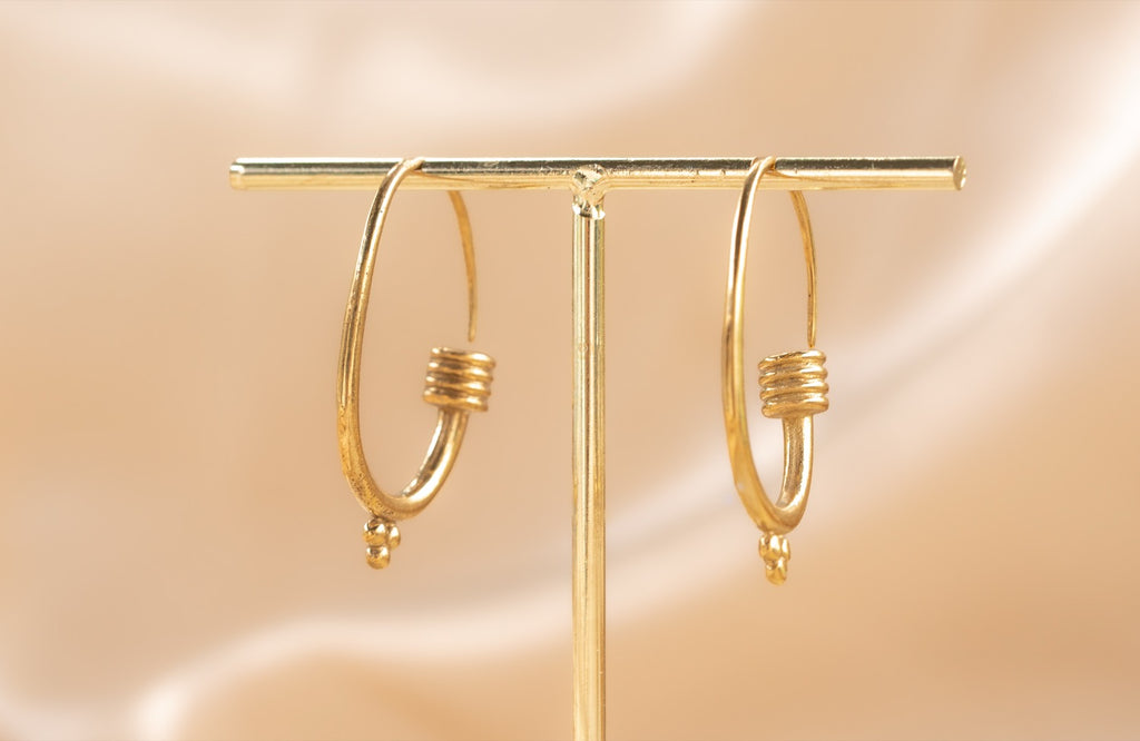 Berber Gold handmade brass earring in gold — Land of Sundara