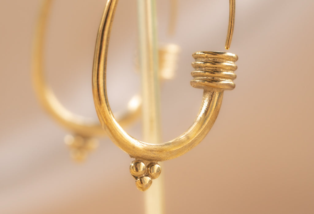 Berber Gold handmade brass earring in gold — Land of Sundara