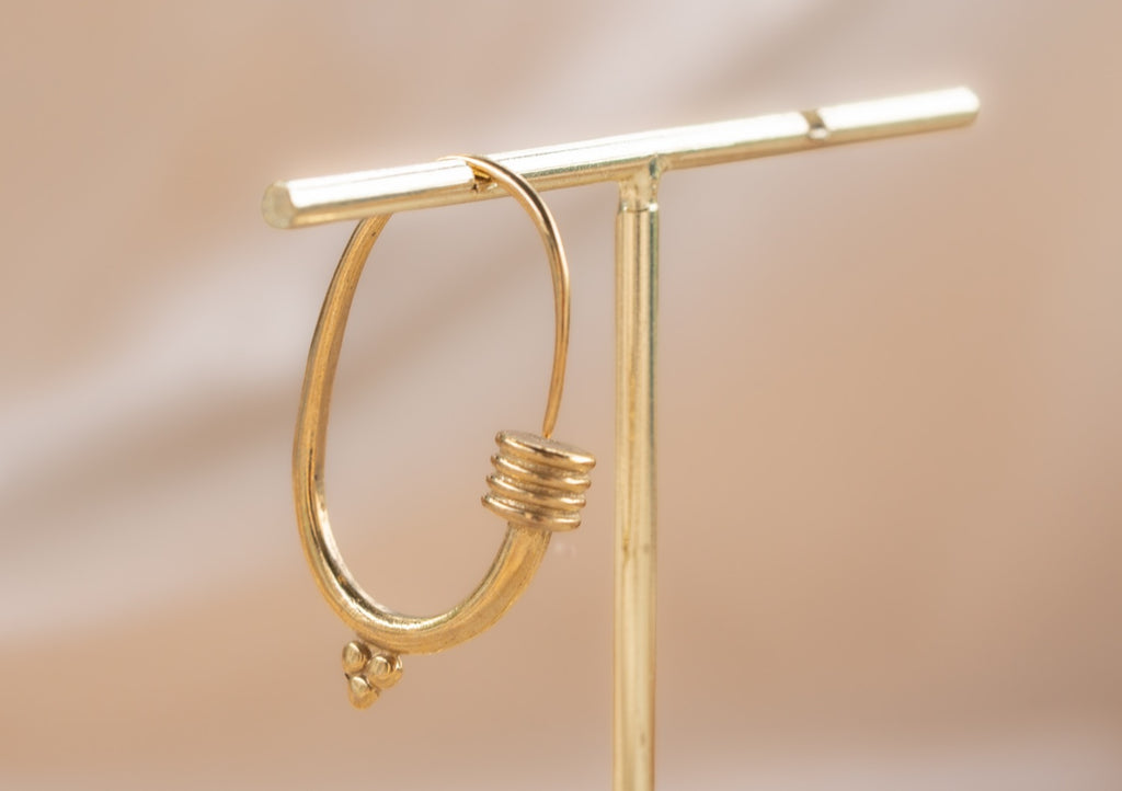 Berber Gold handmade brass earring in gold — Land of Sundara