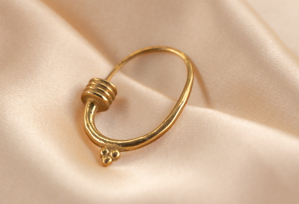 Berber Gold handmade brass earring in gold — Land of Sundara