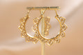 Open Mandala handmade brass earring in gold — Land of Sundara