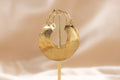 Solar Disk handmade brass earring in gold — Land of Sundara
