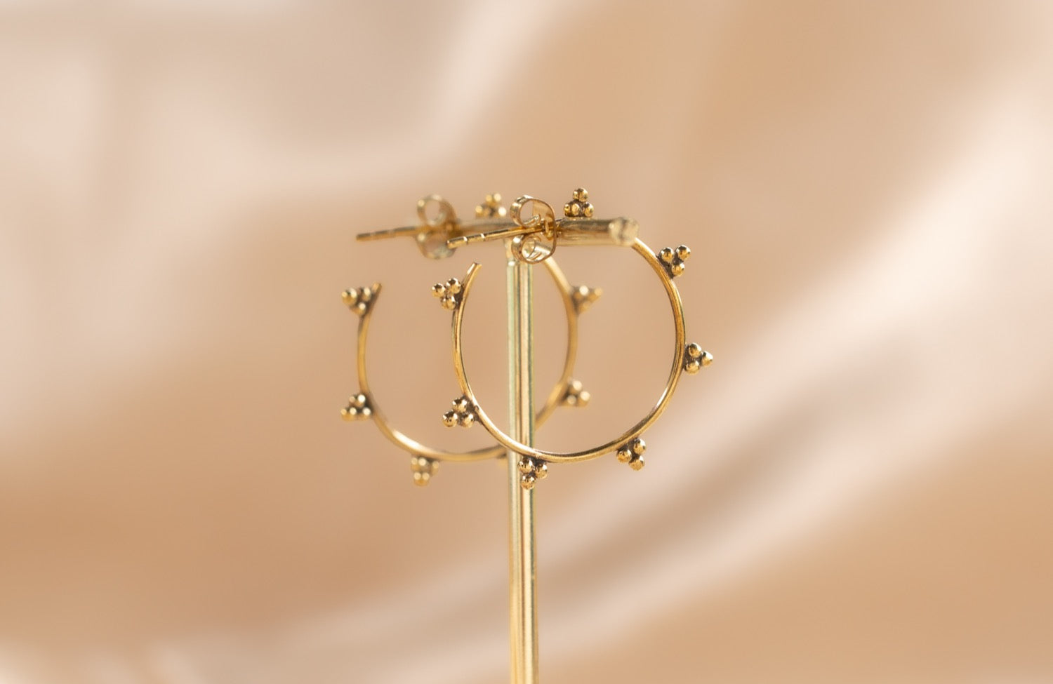 Medina Hoop handmade brass earring in gold — Land of Sundara