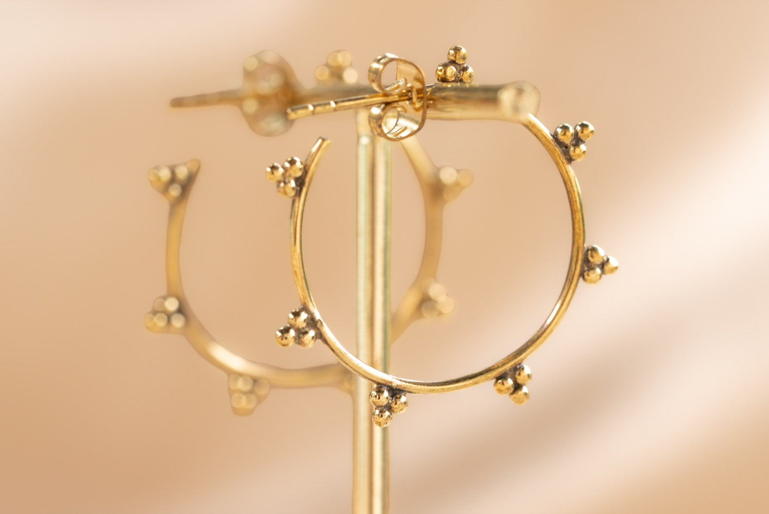 Medina Hoop handmade brass earring in gold — Land of Sundara